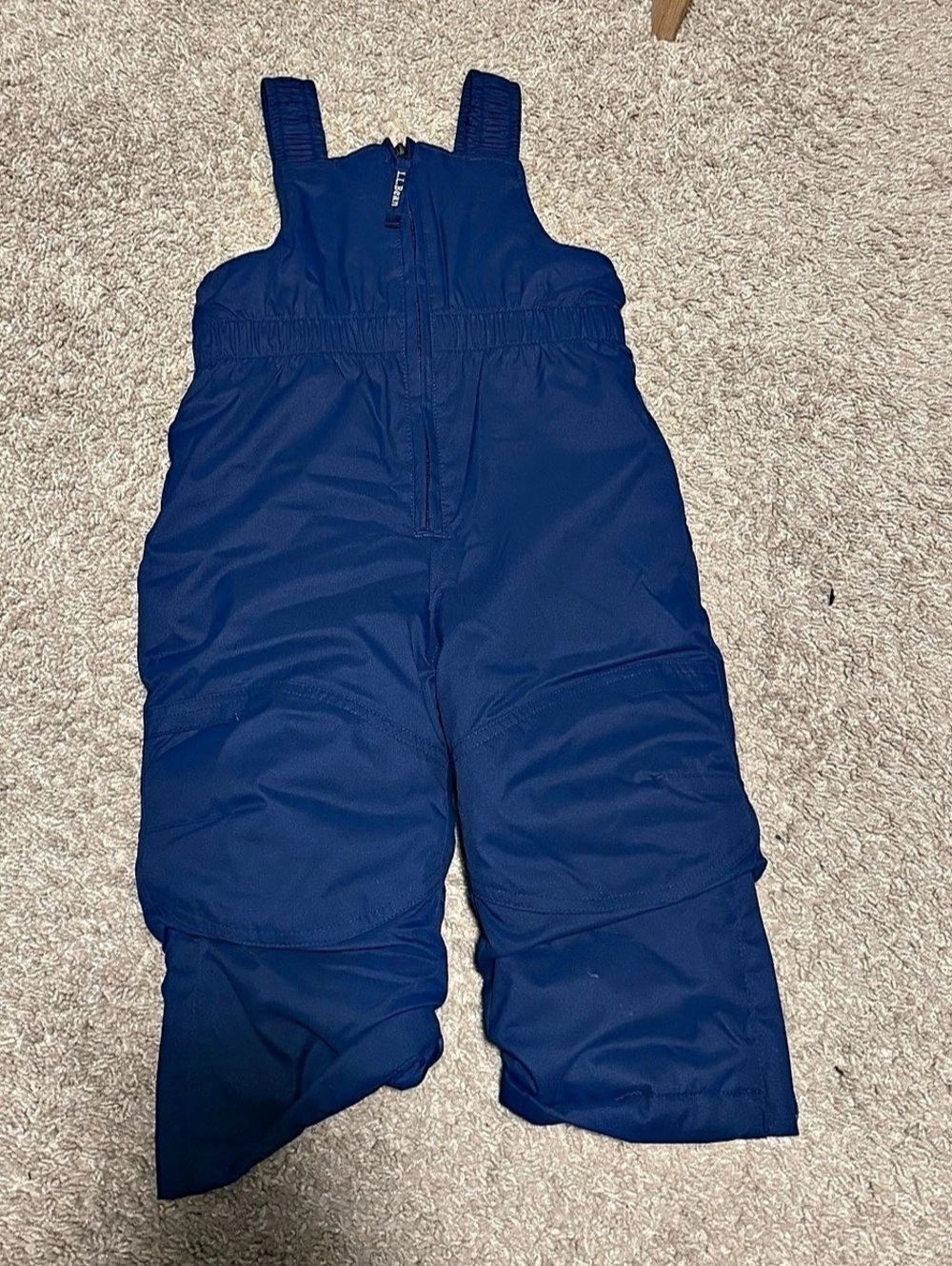 L.L.Bean Grow Cuffs Kids Blue Snow Bib Overalls Size 2T
